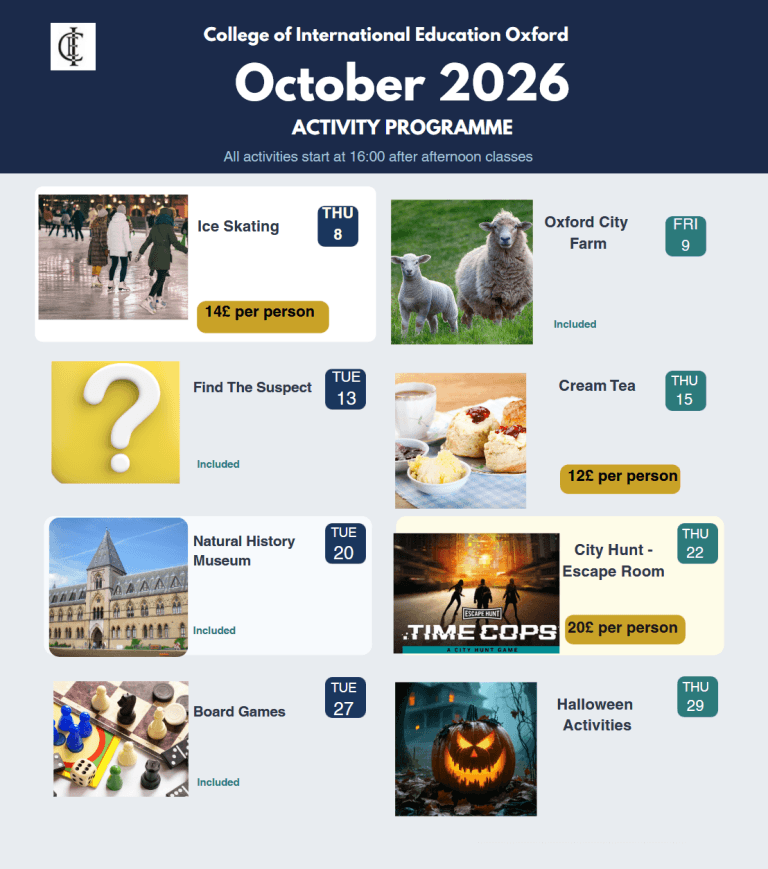 october activities 2026