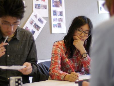 Students concentrating during the lesson